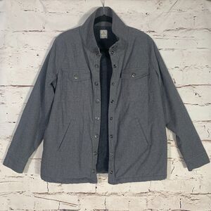 Ascend Gray Button Jacket Sherpa Lined Casual Outdoor Fall Coat Size Large